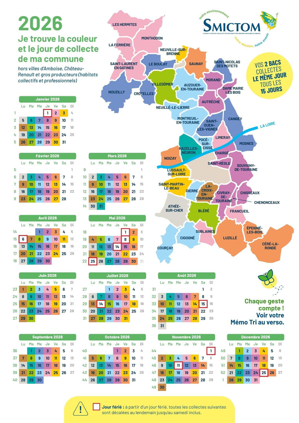 Calendrier collecte 2026