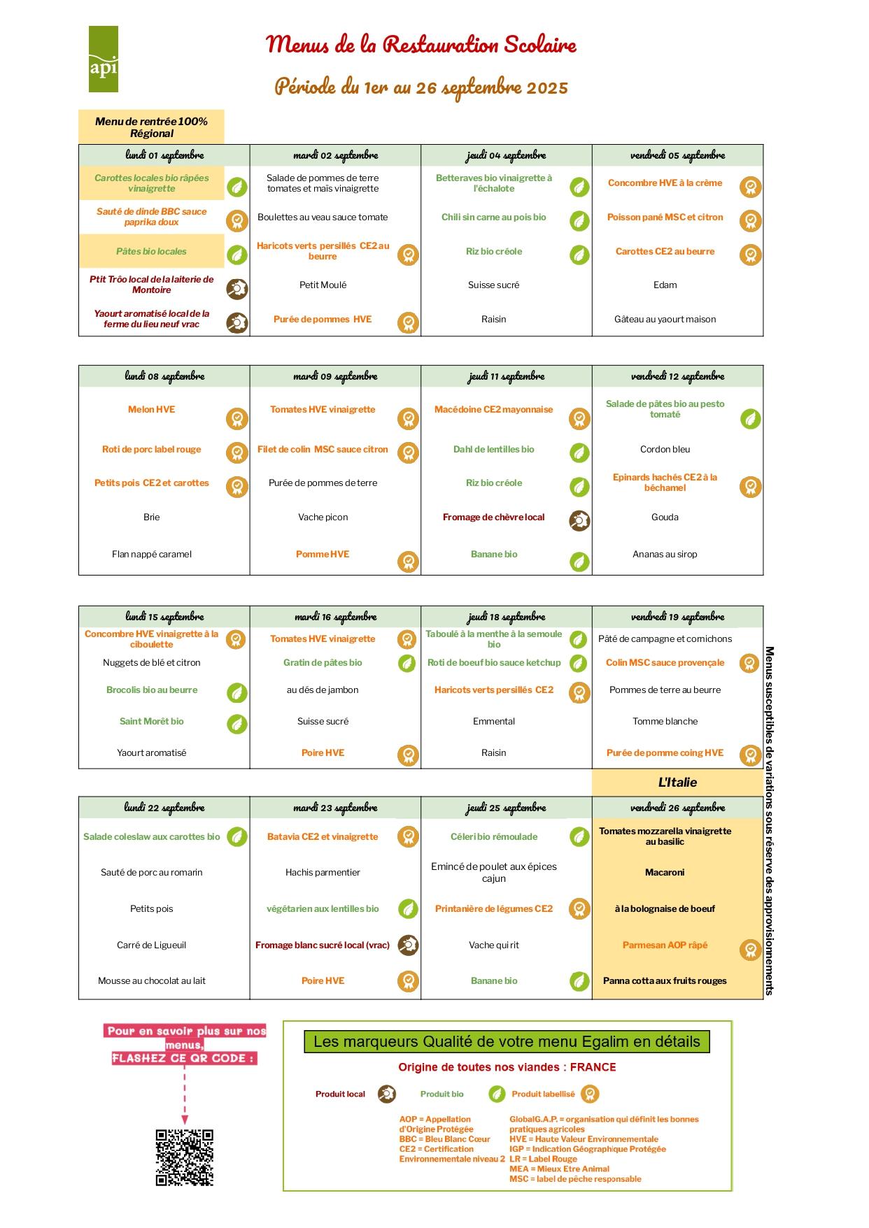 Menus septembre 2025 1/2
